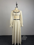 Fansumgo Cover-up Crop Tops And Maxi Skirt Set
