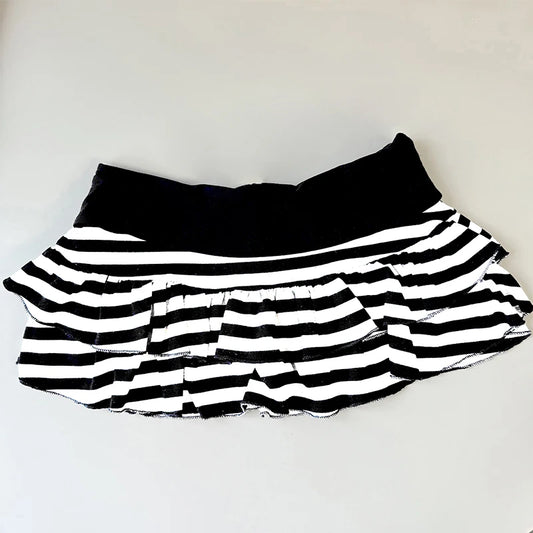 Striped Tiered Mini Skirt