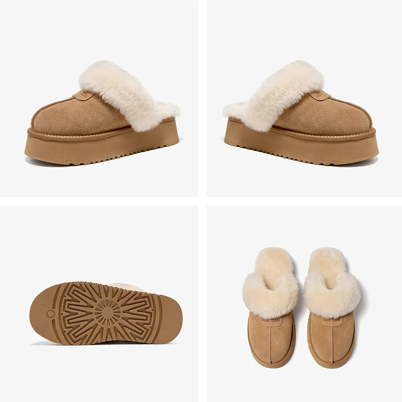 BEAUTODAY Cow Suede Mules
