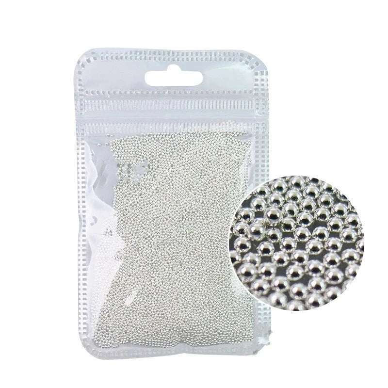 Gold/Silver Stainless Steel Nail Art Beads 3D Mini Alloy Caviar Ball Nail Charm Metal Micro Caviars DIY Nails Jewelry Accessorie