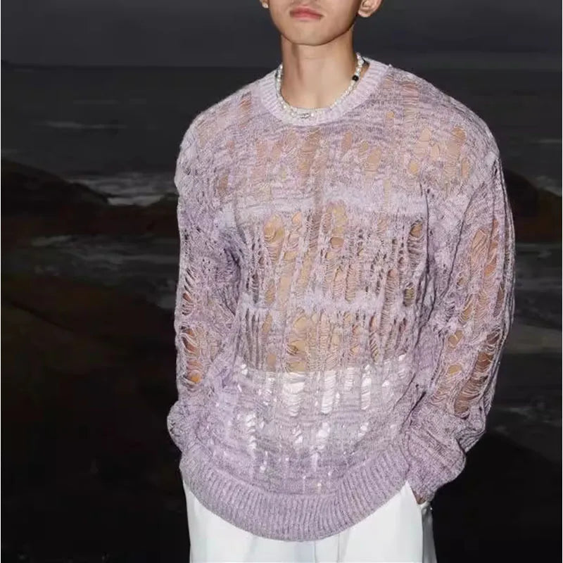 Openwork Long-sleeved T-Shirt