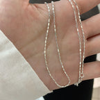 925 Sterling Silver Necklace With Simple Geometric Beads