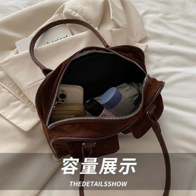 Suede Square Shoulder Bag