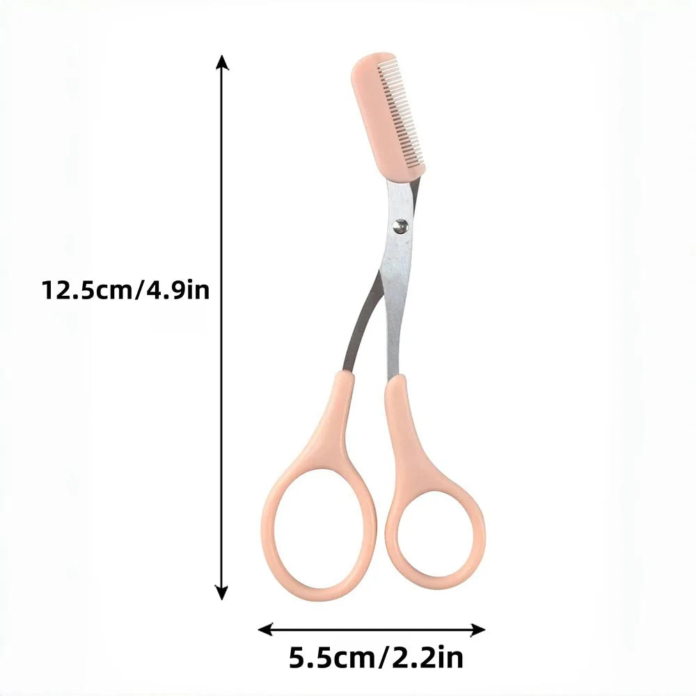New Eyebrow Trimmer Scissor with Comb Facial Eyelash Hair Removal Grooming Shaping Eyebrow Shaver Cosmetic Makeup Accessories