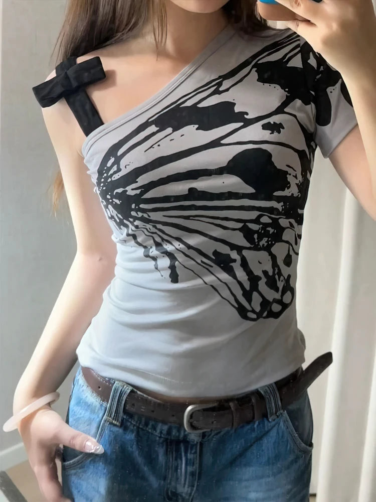 Off Shoulder Butterfly Tee