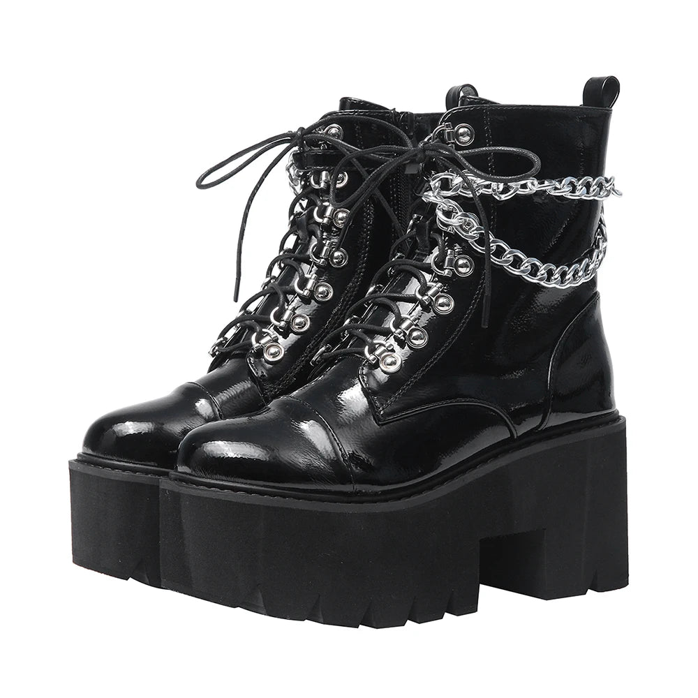 Gdgydh Chunky Heel Platform Boots