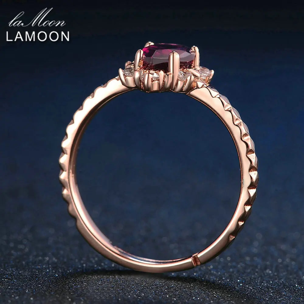 925 Sterling Silver Ring Garnet Gemstones Ring