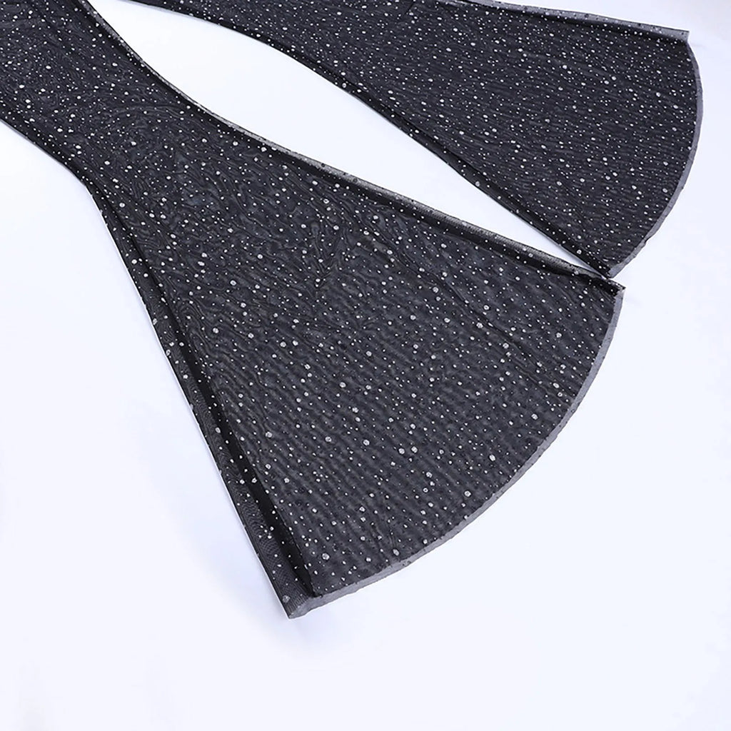 Sheer Mesh Bootcut Casual Pants