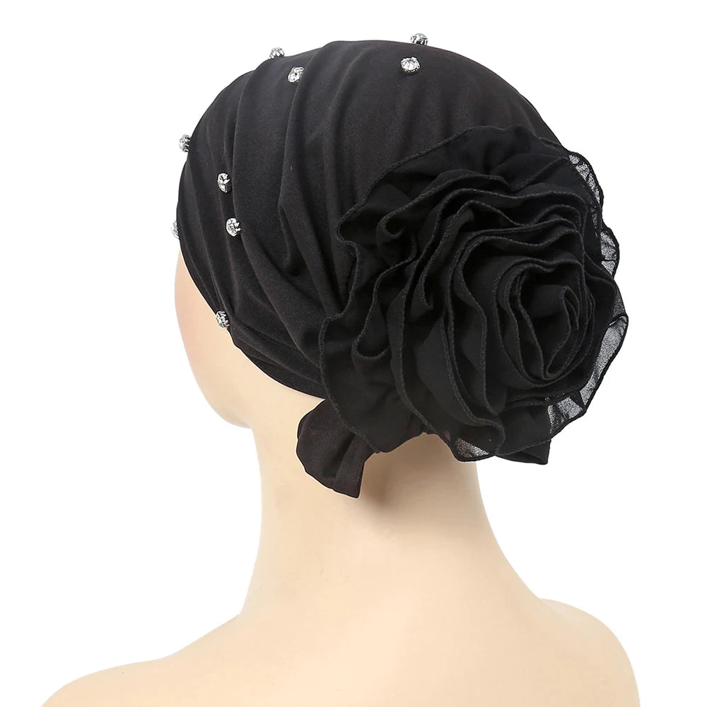 New Muslim Hijab Women Pre-Tied Inner Hijab Caps Soft Cotton Back Flower Muslim women hijab kebaya Islam Underscarf Hijabs femme