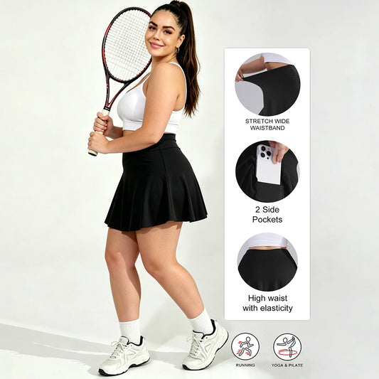 Pleated Athletic Skirts with Pockets