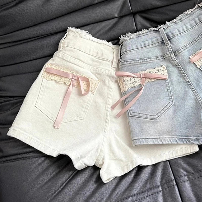Bow Denim Shorts