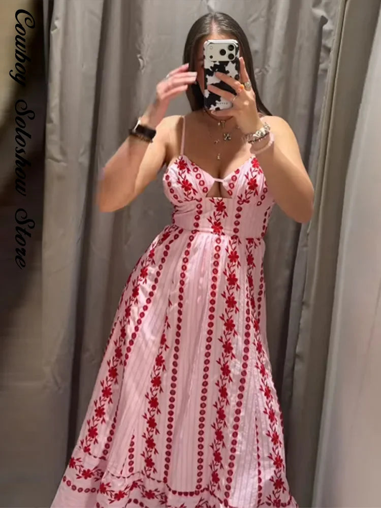 Printed Ruffle Top Skirt Set