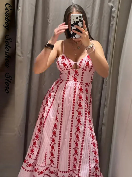 Printed Ruffle Top Skirt Set