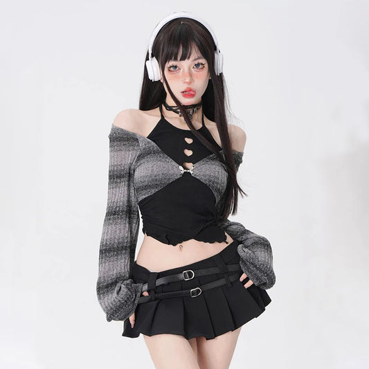 Crop Top + Short Skirt Set