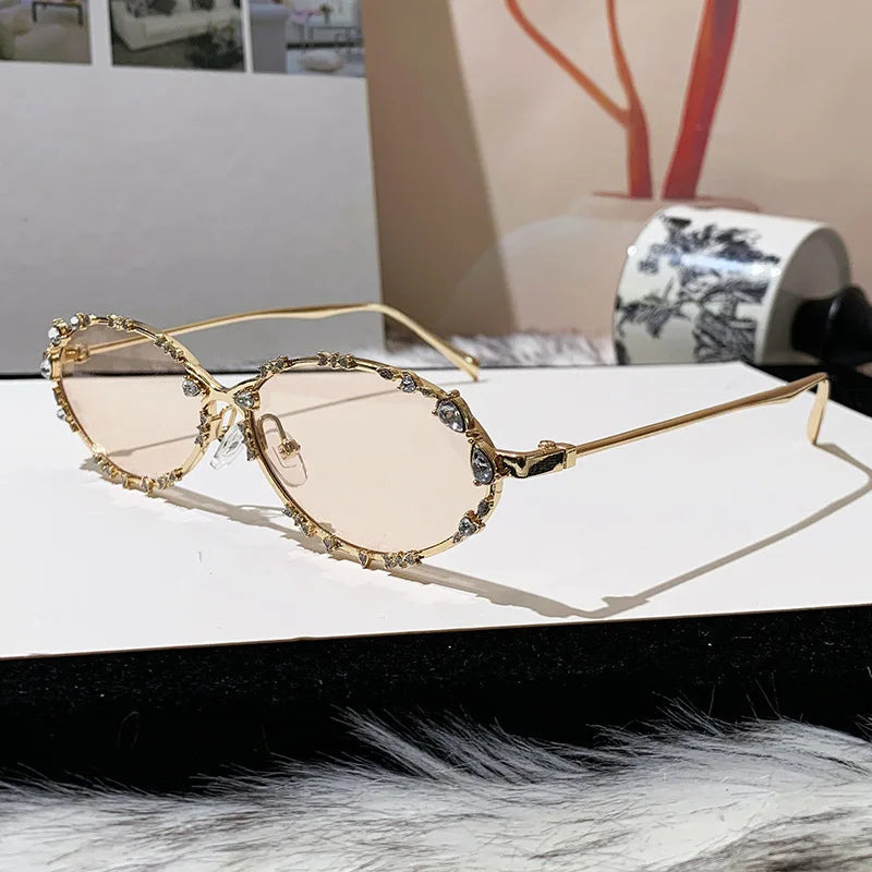 Oval Rhinestone Sunglasses