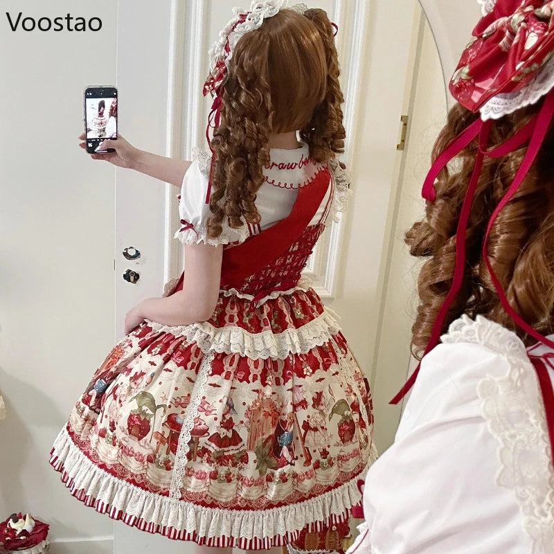 Peter Pan Collar Strawberry Embroidery Blouse