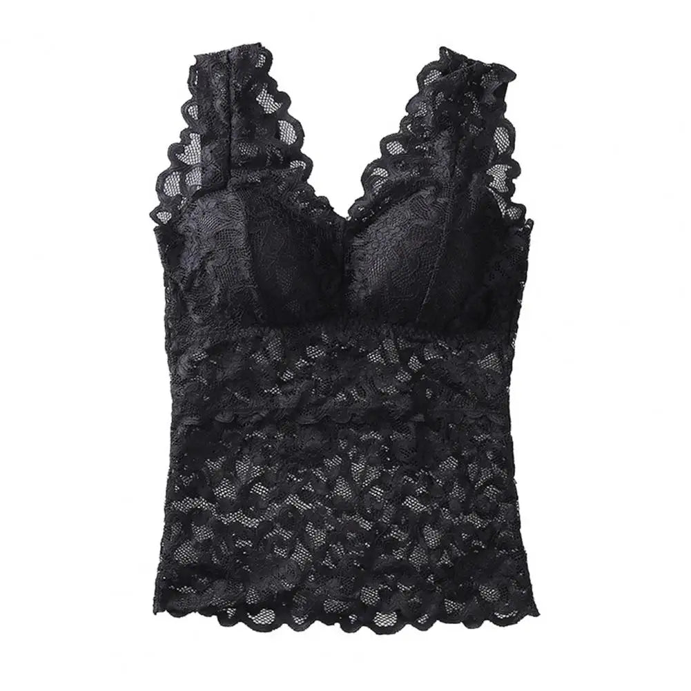 Floral Lace Camisole with Built-in Bra