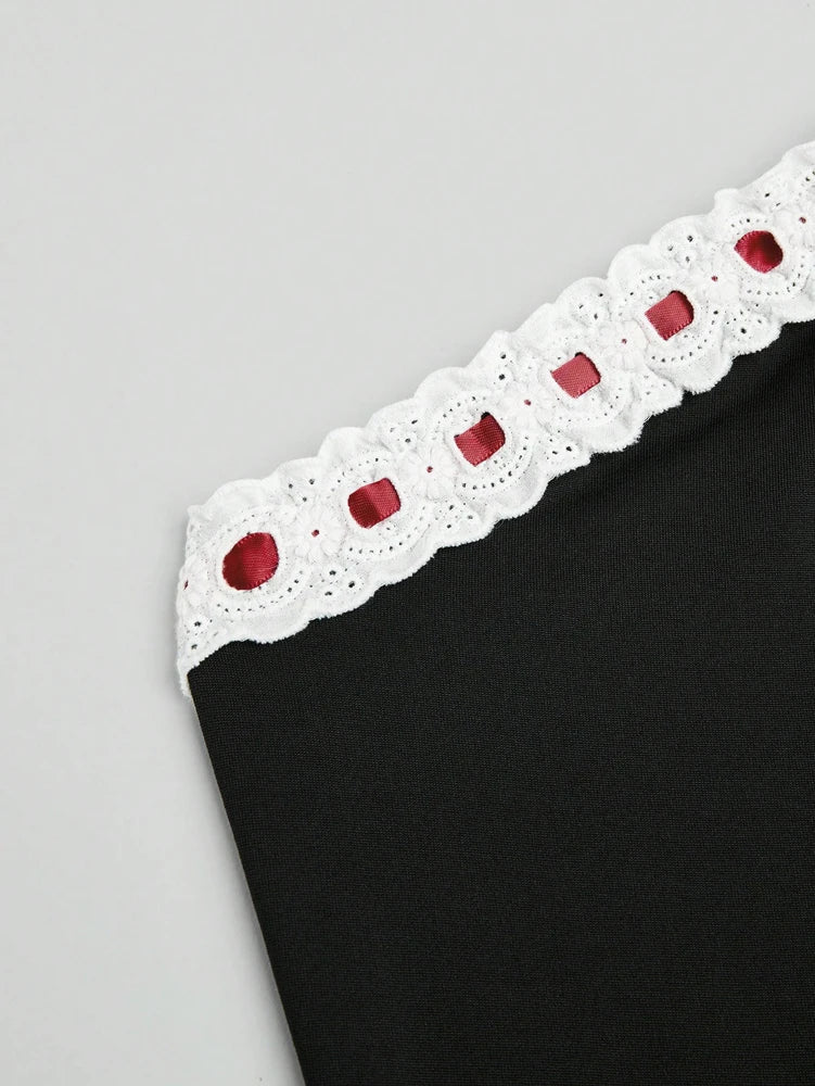 Lace Trim Tube Top