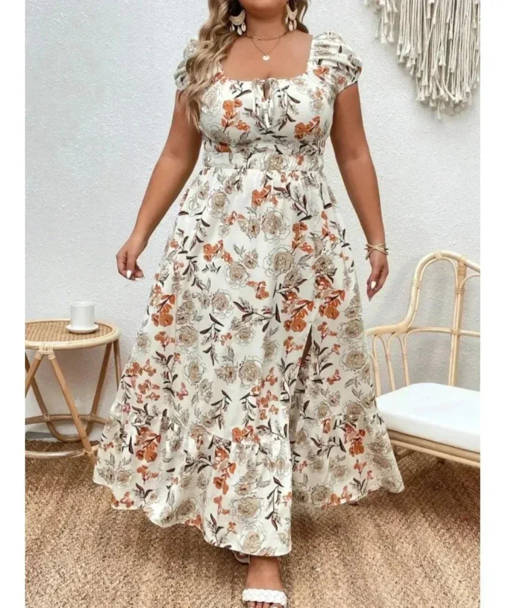 Flower Casual Long Party Dress