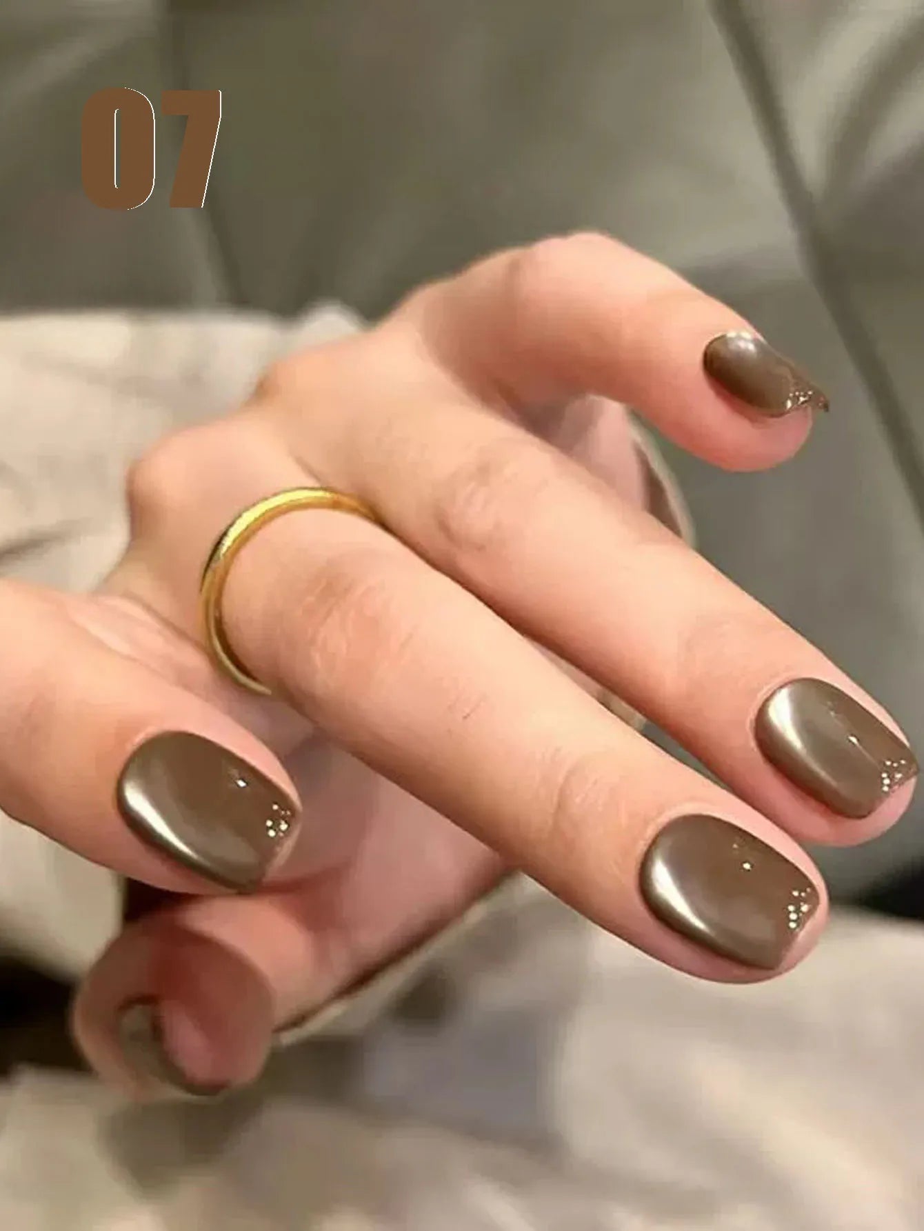 12ml 1-21pcs Brown Gold Cat Eye Gel Nail Polish