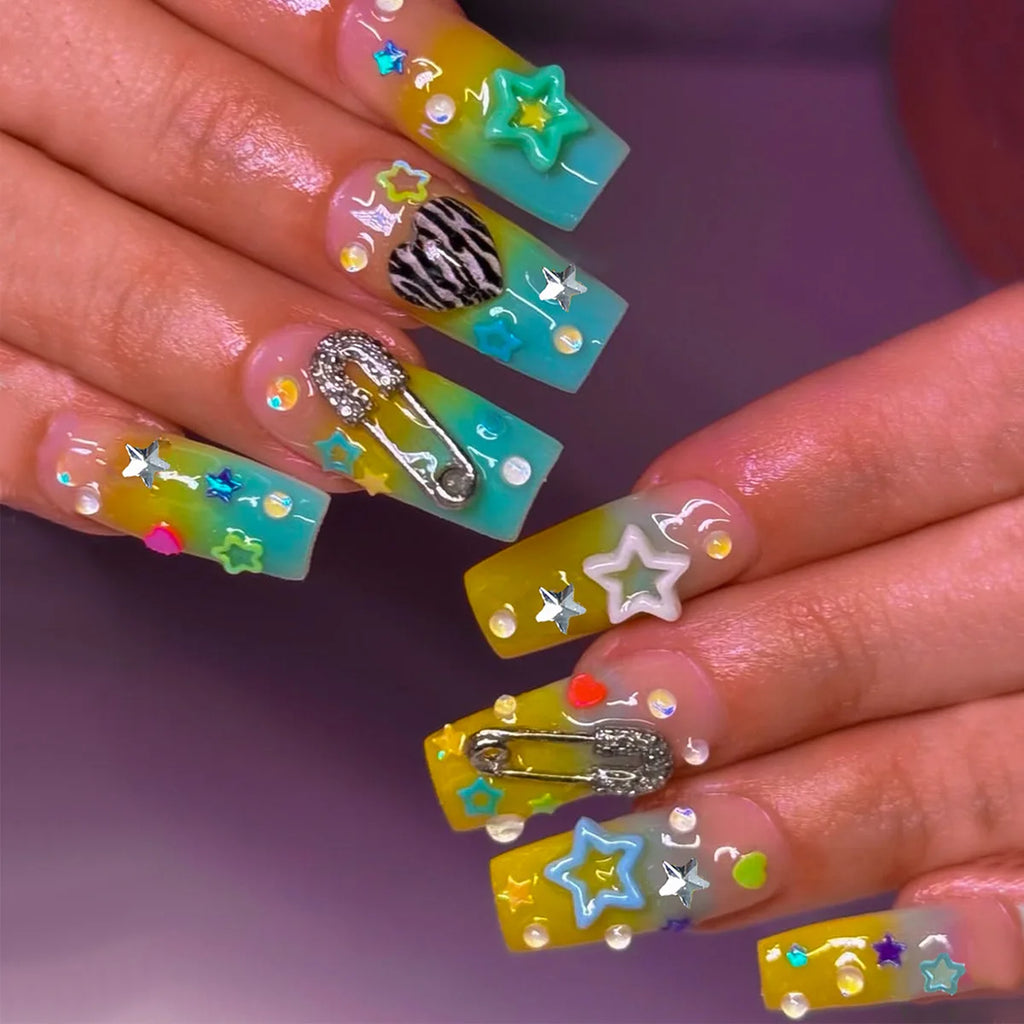 24pcs Sweet Stars Press On Nails