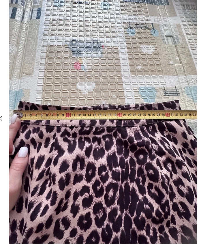 High Waisted Leopard Print Mini Skirt