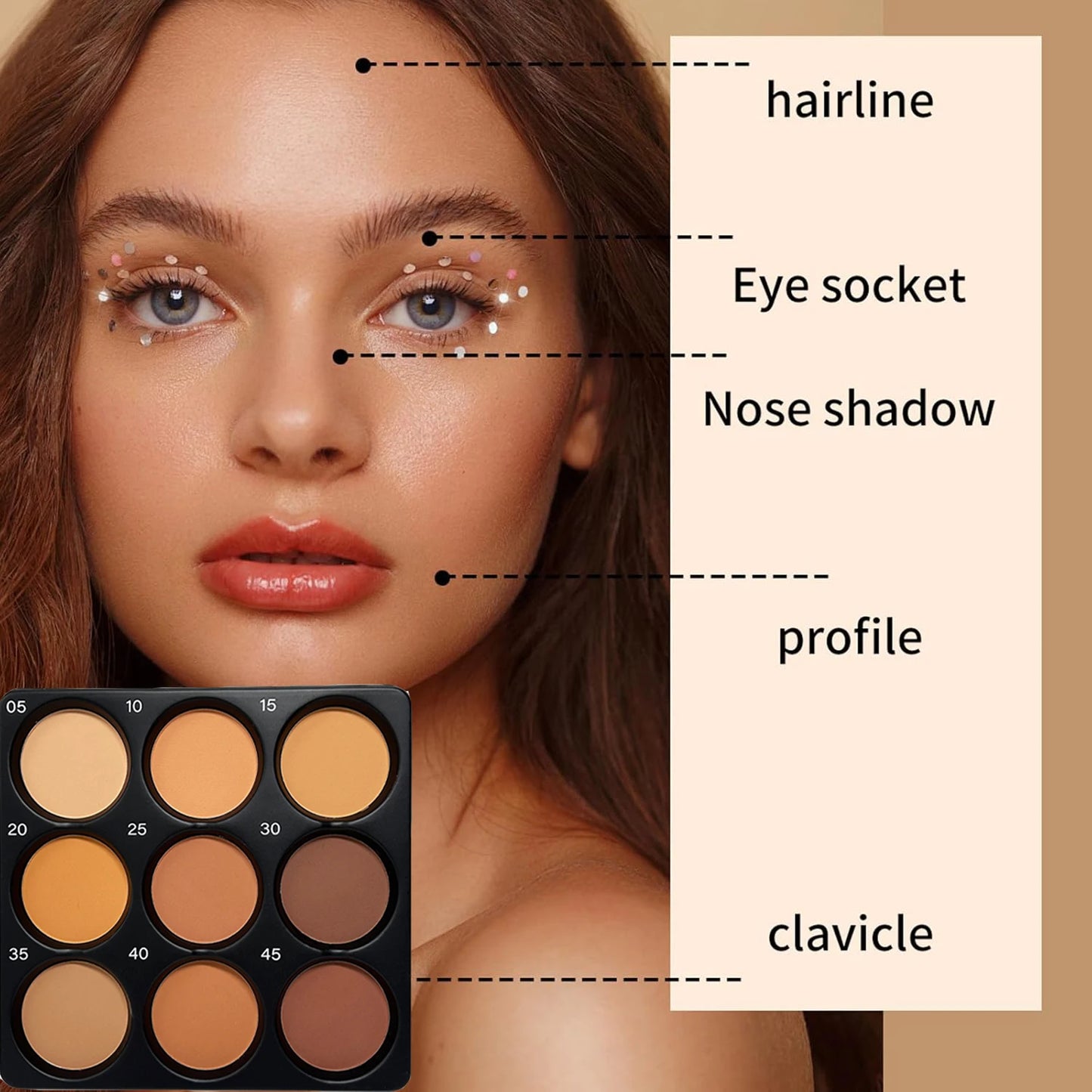9 Color Powder Contour Palette