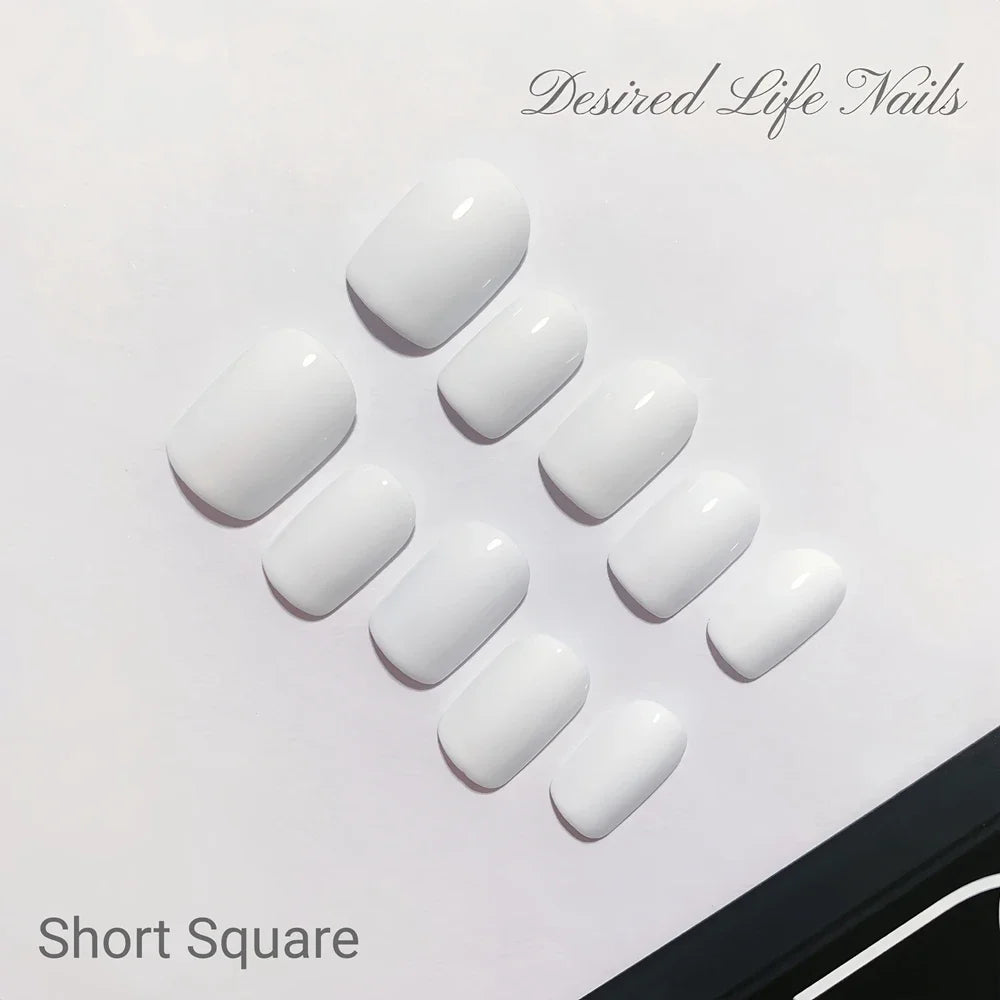 Short Black Simple Handmade Press on Nails
