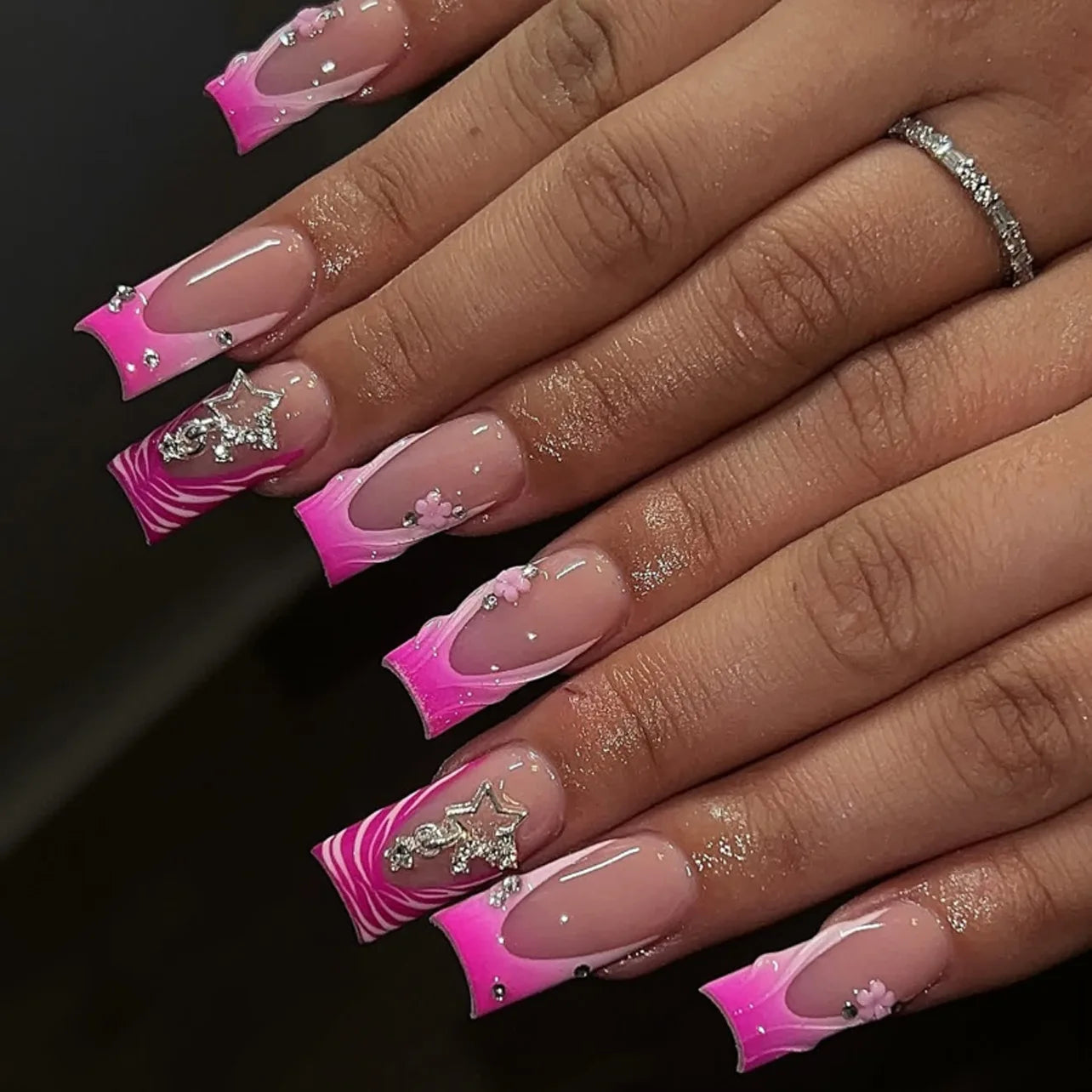 24pcs Sweet Stars Press On Nails