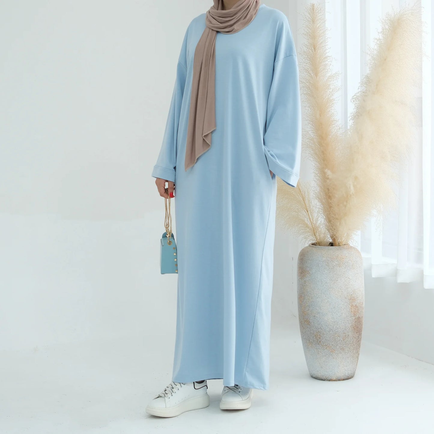 Solid Color Sweater Dress