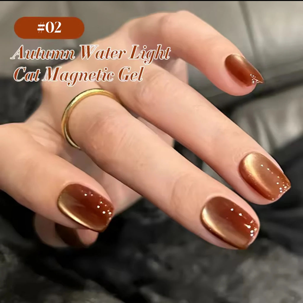 12ml 1-21pcs Brown Gold Cat Eye Gel Nail Polish