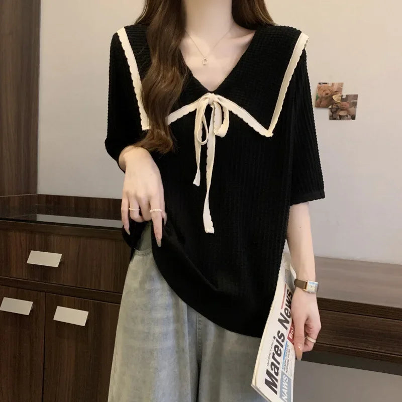 Knitted Short Sleeve T-Shirt
