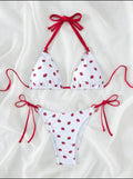 Strawberry Print Halter String Micro Bikini