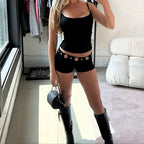 Metal Hole Decor Waist Elastic Low Rise Bodycon Shorts
