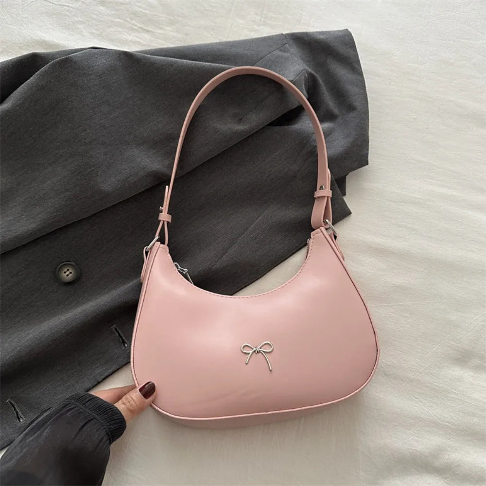Bowknot PU Leather Handbag