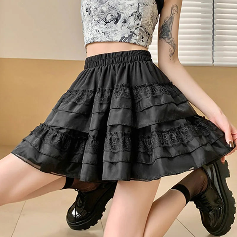 Lace Cake Mini Skirt