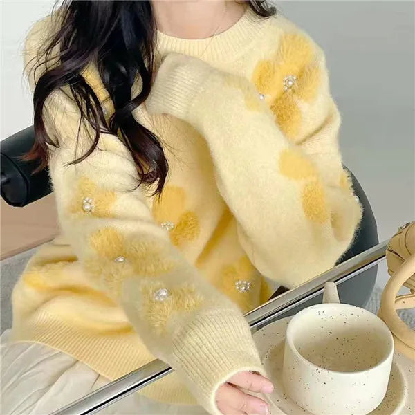 Flower Print Sweater