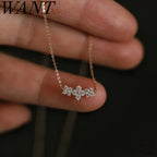 925 Sterling Silver Romantic Flower Clavicle Charm Chain Necklace