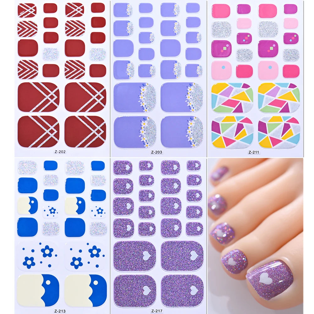 1 set 110 tips Shine Glitter Toenail Stickers