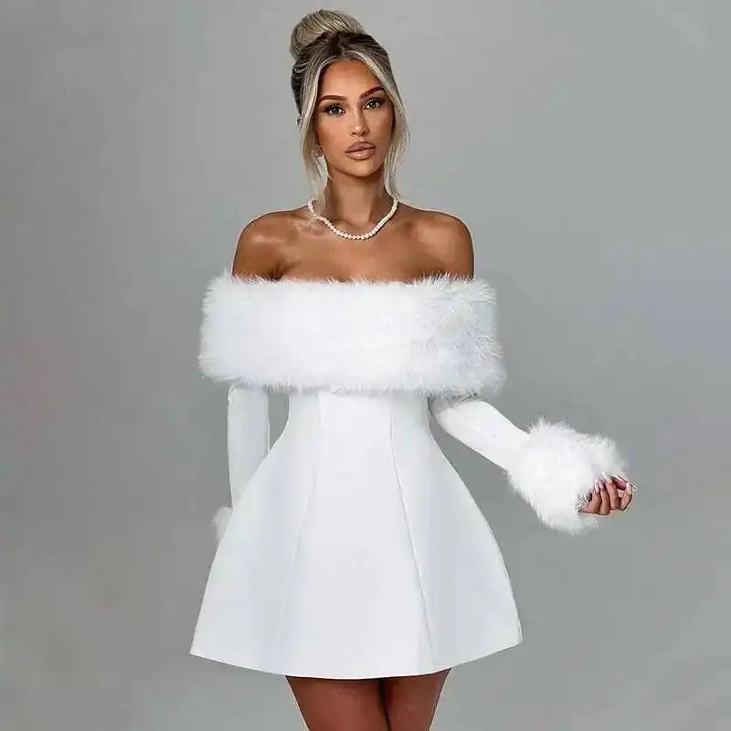Avrilyaan Off Shoulder Backless A-line Dress