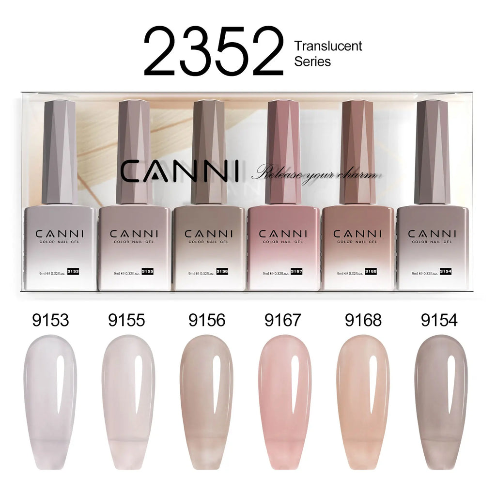 CANNI Nail Gel Polish Set Upgraded HEMA FREE Summer Nails Smooth Texture Ultra Gloss Top Coat Pigmented Gel Soak off UV LED Gel