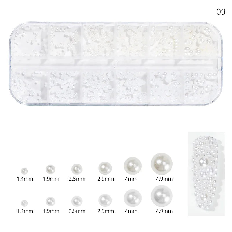 Gold/Silver Stainless Steel Nail Art Beads 3D Mini Alloy Caviar Ball Nail Charm Metal Micro Caviars DIY Nails Jewelry Accessorie