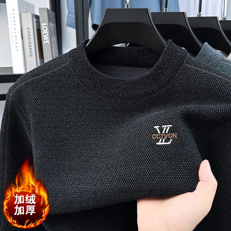 Round Neck Loose Casual Solid Color Knitted Base Sweater