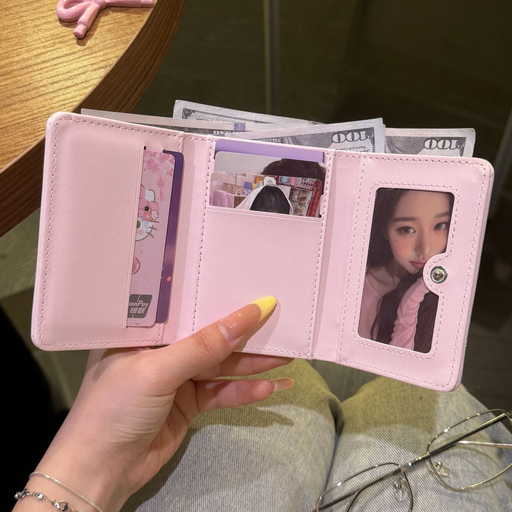 Simple Love Bow Short Wallet