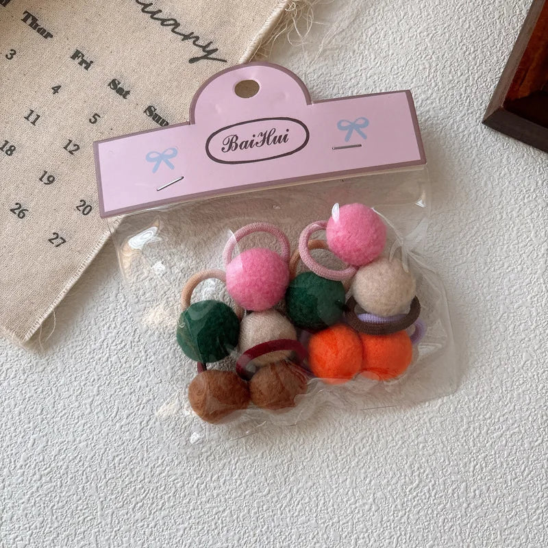 10PCS Korean Fashion Baby Girls Hair Ties Lovely Stars/Heart Girls Elastic Hair Bands Hair Accessories Baby Thumb Headwears Rope