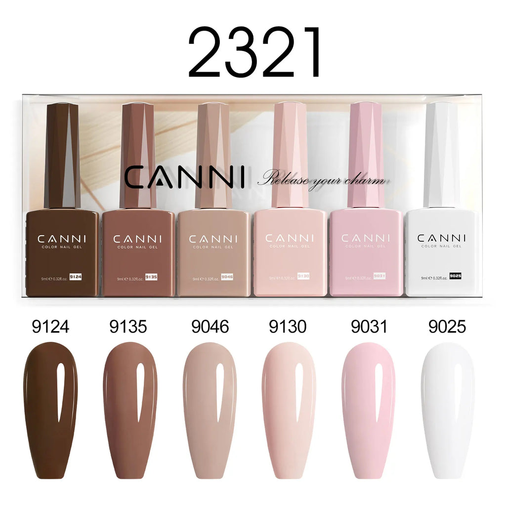 CANNI Nail Gel Polish Set Upgraded HEMA FREE Summer Nails Smooth Texture Ultra Gloss Top Coat Pigmented Gel Soak off UV LED Gel