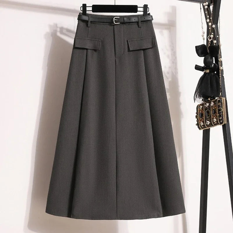 Solid Simple Casual Chic Skirt