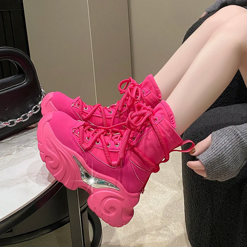 Ankle Chunky High Platform Breathable Sneakers