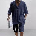 V-Neck Short Sleeve Tee and Shorts Set