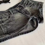 Washed Denim Shorts